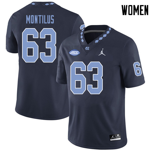 Jordan Brand Women #63 Ed Montilus North Carolina Tar Heels College Football Jerseys Sale-Navy